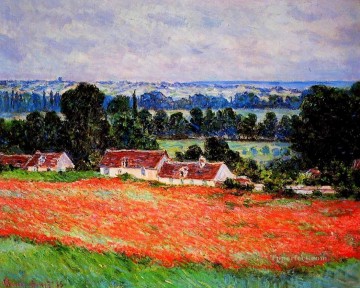  Giverny Pintura - Amapolas en el paisaje de Giverny Claude Monet